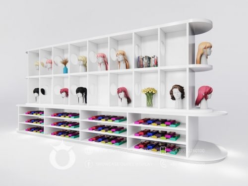 Vitrine de magasin de perruques