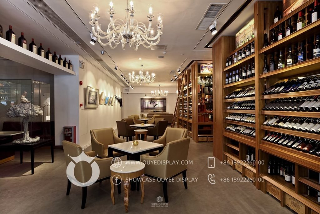 Typical Liquor Display Stand Wine shop interior design For Sale