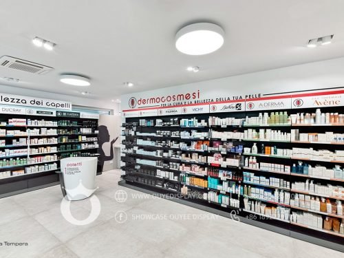 medical store counter interior design
