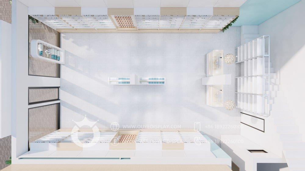pharmacy shelves for medical shop interior design