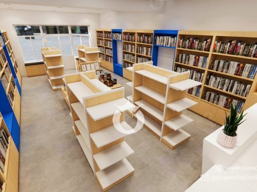 gondola books rack bookstore design