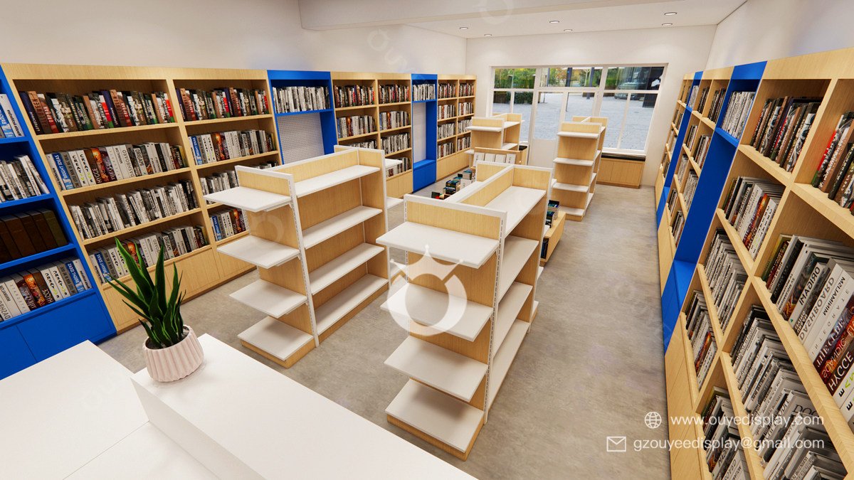gondola books rack bookstore design