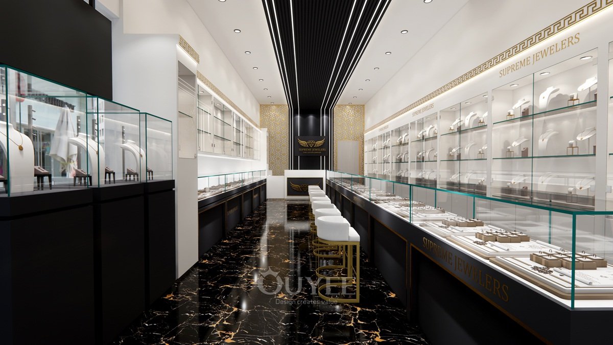 luxury-glass-white-jewelry-display-case-modern-design