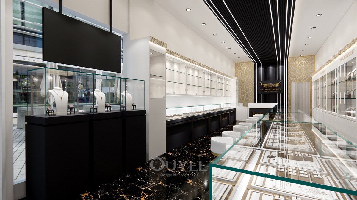 luxury-glass-white-jewelry-display-case-modern-design