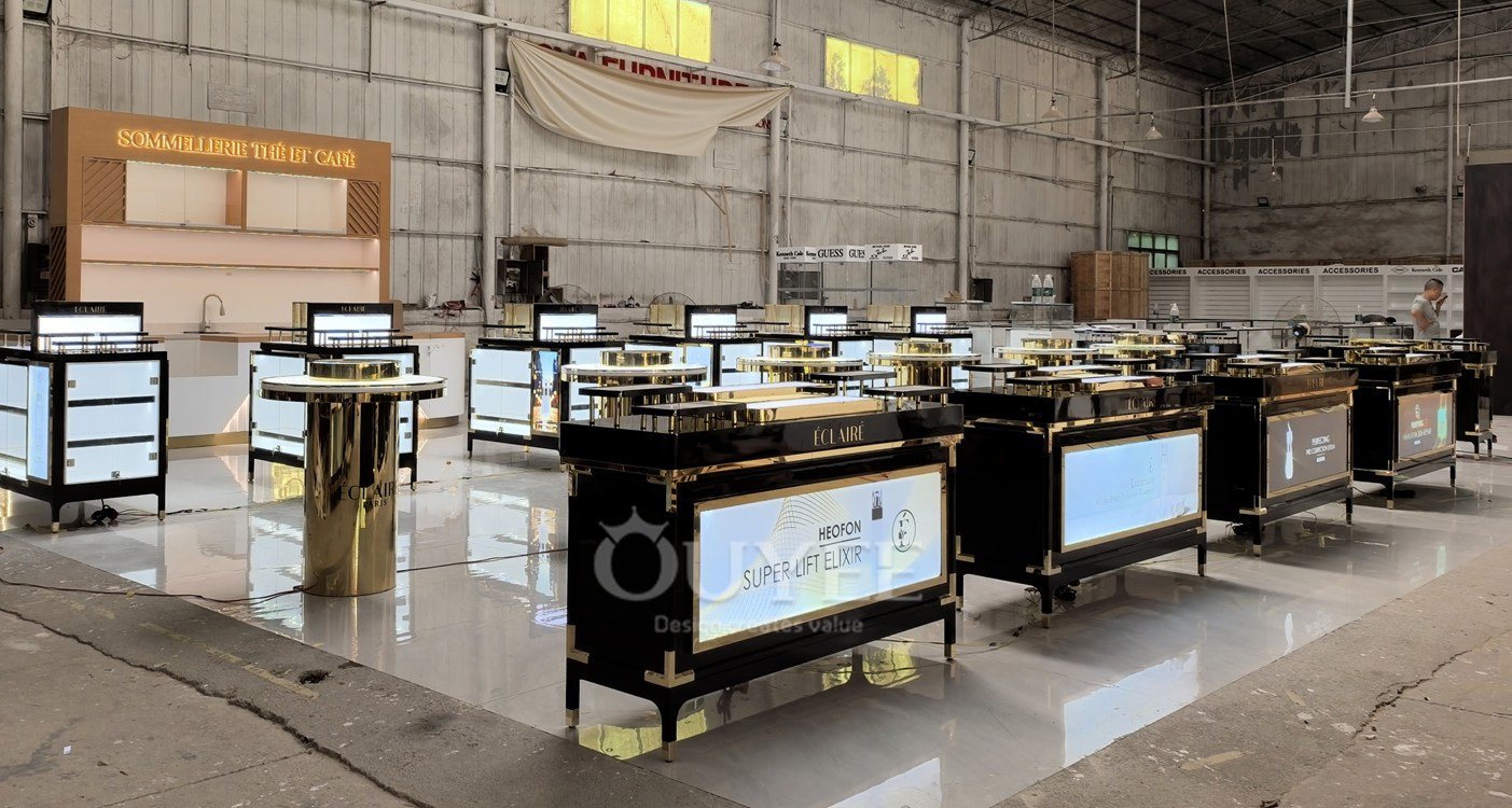 Black Digital Front Retail Counter Display Stand 02