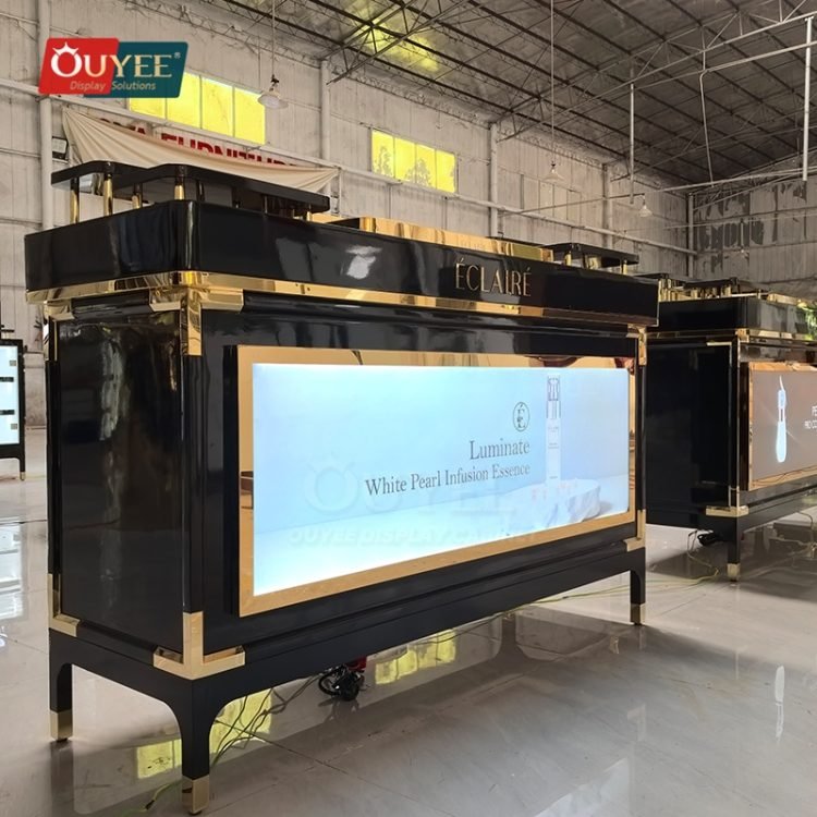 Display Stand Features Black Digital Front Retail Counter Display Stand | Custom Display Stand ...