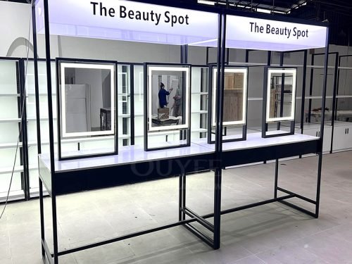 Black Frame Perimeter Beauty Display Stand System 01