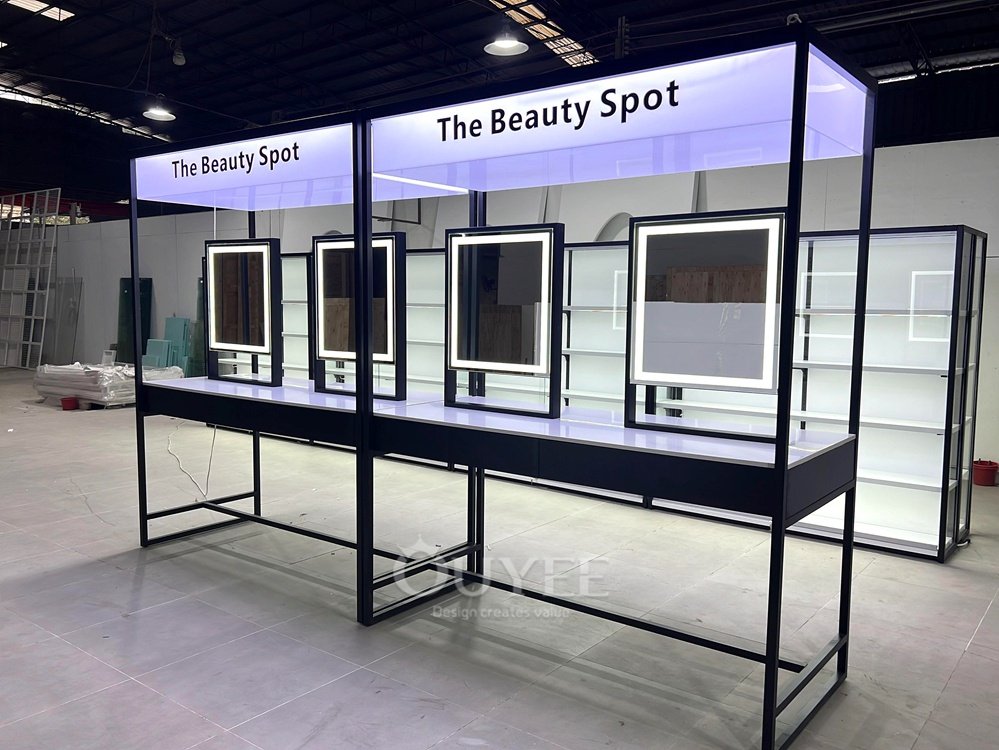 Black Frame Perimeter Beauty Display Stand System 02