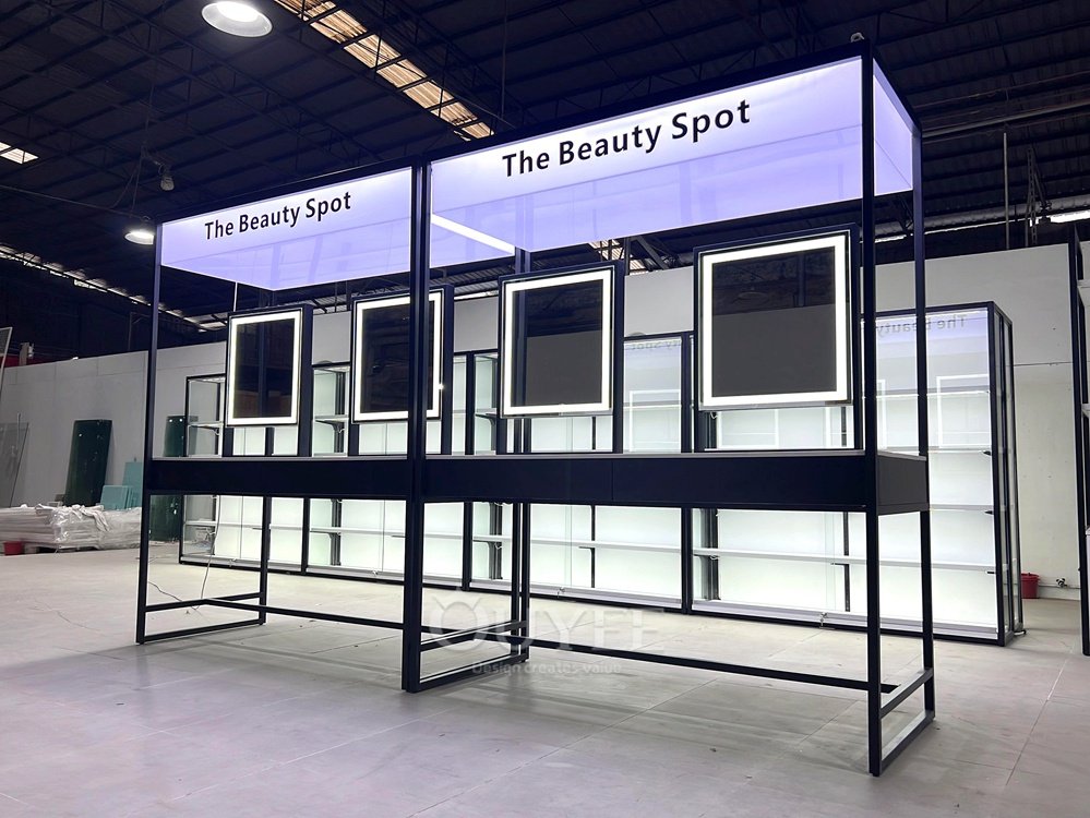 Black Frame Perimeter Beauty Display Stand System 04
