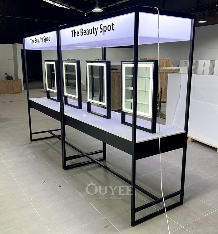 Black Frame Perimeter Beauty Display Stand System 06