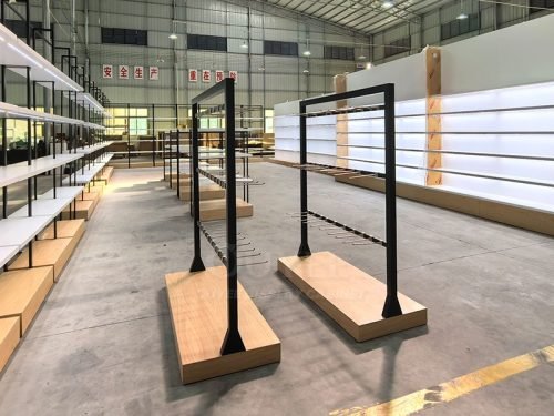 Black Frame Wood Retail Display Rack 01