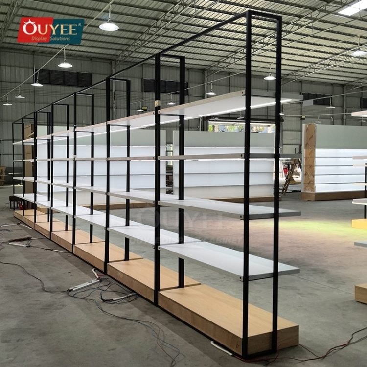 Black Frame Wood Retail Display Rack | Custom Display Rack Manufacturer