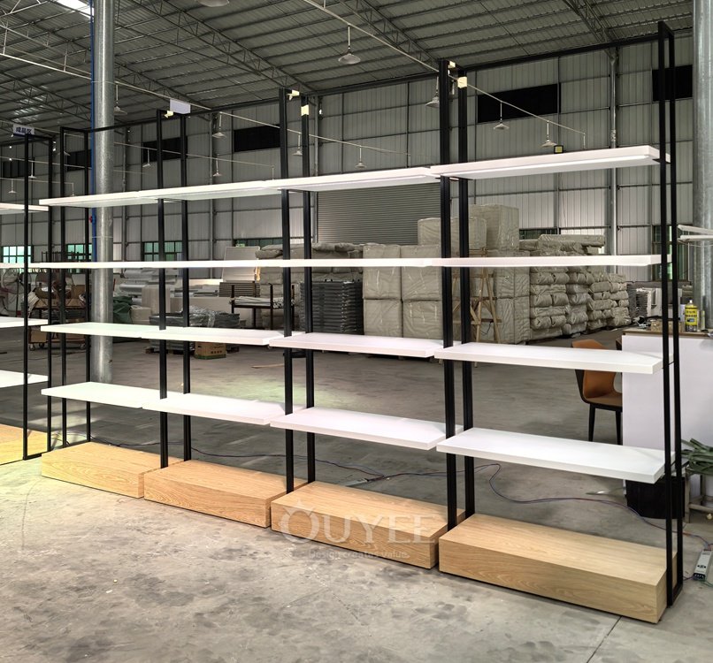 Black Frame Wood Retail Display Rack 05