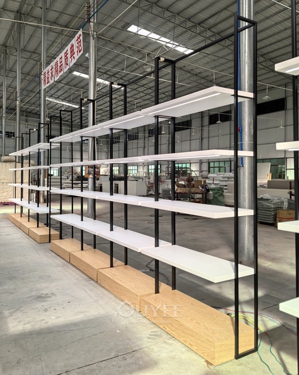 Black Frame Wood Retail Display Rack 06