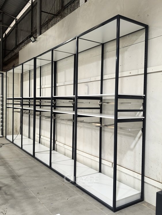 Black Framed Modular Wall Display Rack 01