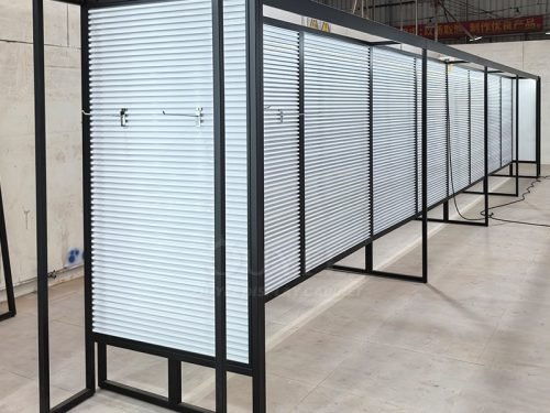 Black Framed Slatwall Partition Display Rack 01