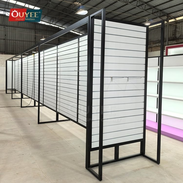 Black Framed Slatwall Partition Display Rack | Custom Display Rack ...