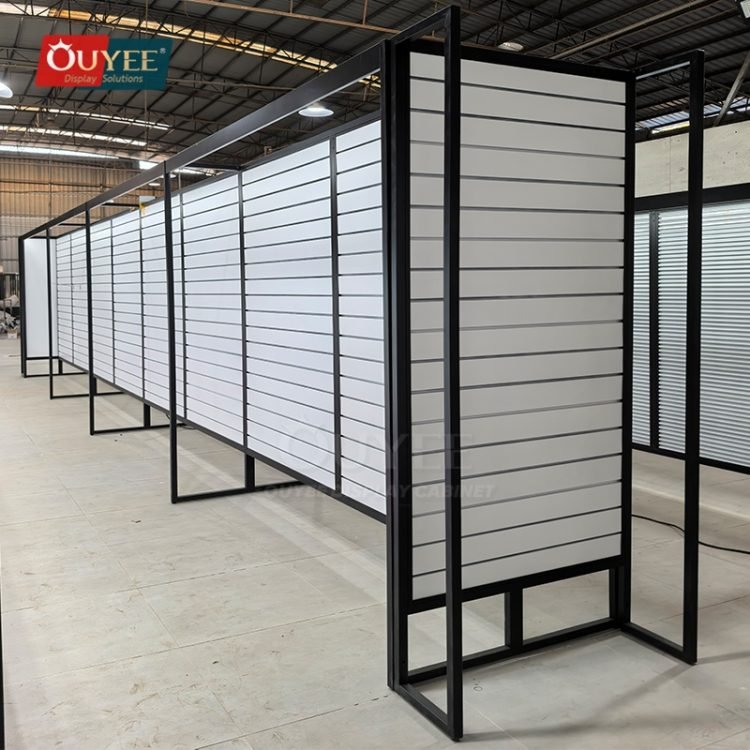 Black Framed Slatwall Partition Display Rack | Custom Display Rack ...