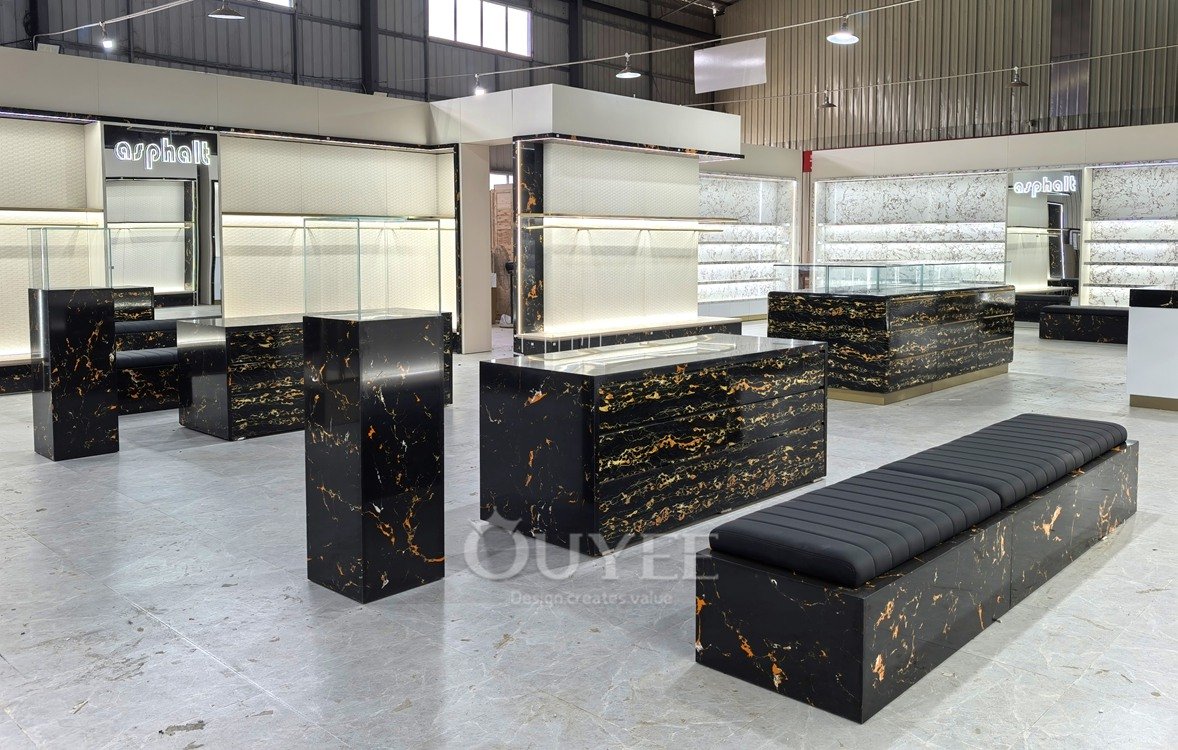 Black Marble Retail Counter Display Stand 04
