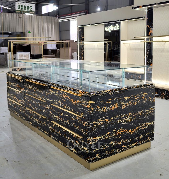 Black Marble Retail Counter Display Stand 06
