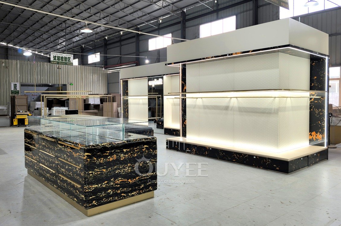 Black Marble Retail Counter Display Stand 07