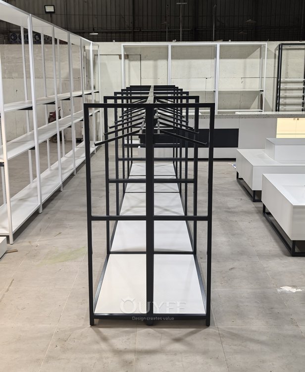 Black Metal Mesh Wall Display Rack System 03