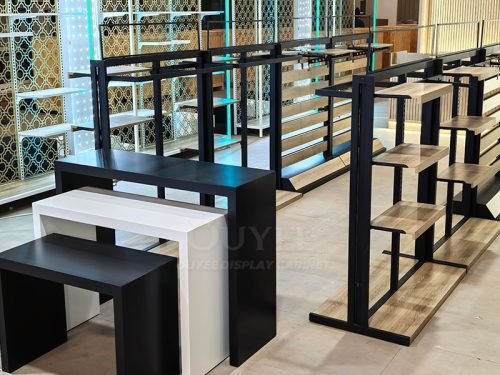 Black Tiered Island Display Rack Set 01