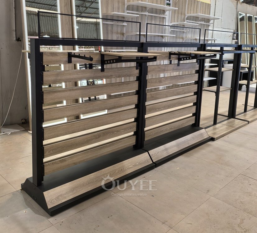 Black Tiered Island Display Rack Set 04