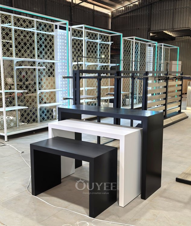 Black Tiered Island Display Rack Set 06