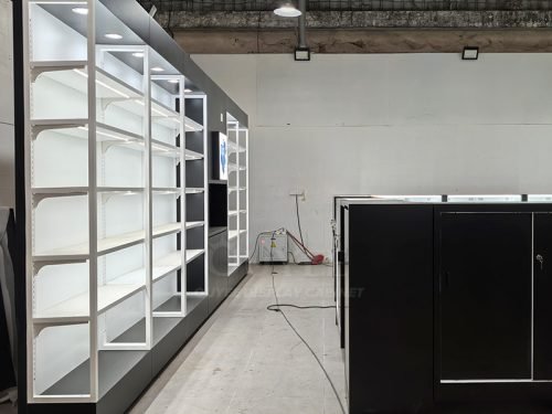 Black and White LED Wall Display Rack 01