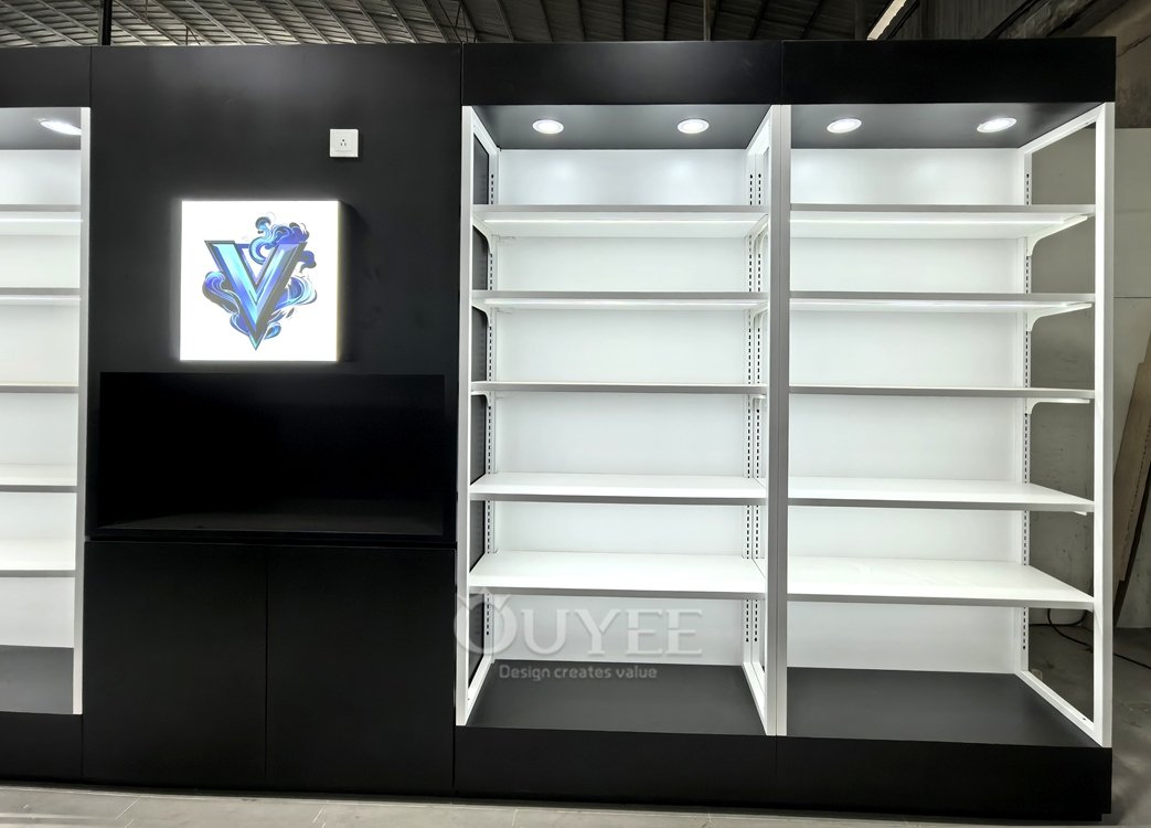 Black and White LED Wall Display Rack 04