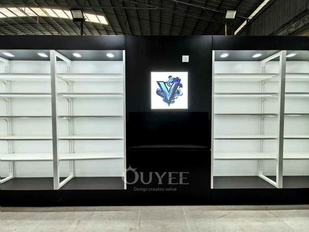 Black and White LED Wall Display Rack 05
