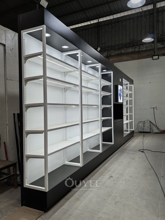 Black and White LED Wall Display Rack 06