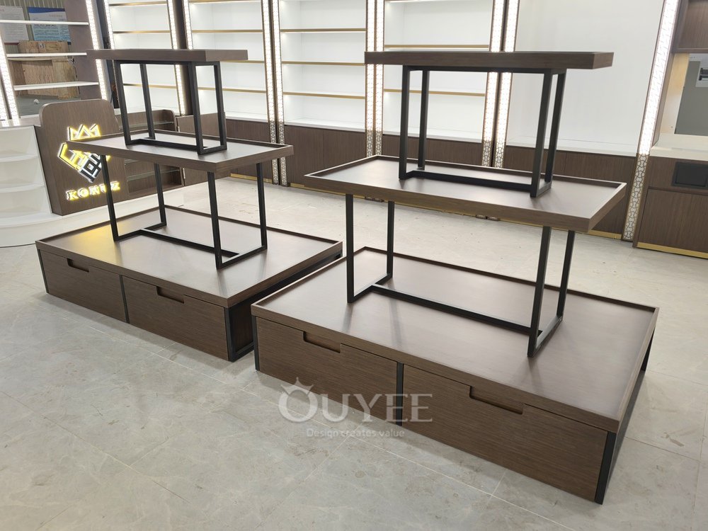 Brown and Black Tiered Table Display Stand Set 01