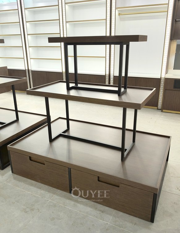Brown and Black Tiered Table Display Stand Set 02
