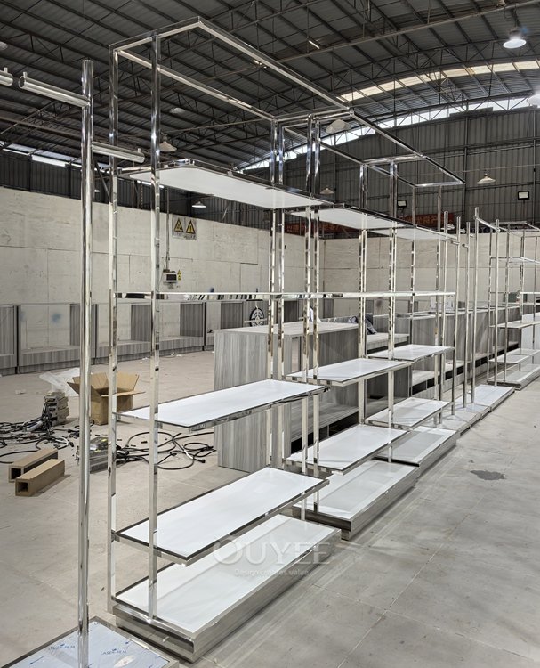 Chrome Modular Apparel Display Rack System 01