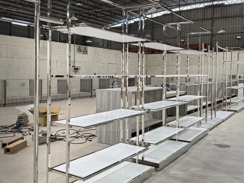 Chrome Modular Apparel Display Rack System 01