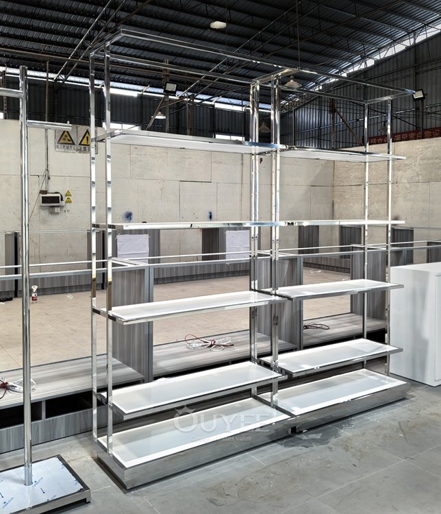 Chrome Modular Apparel Display Rack System 03