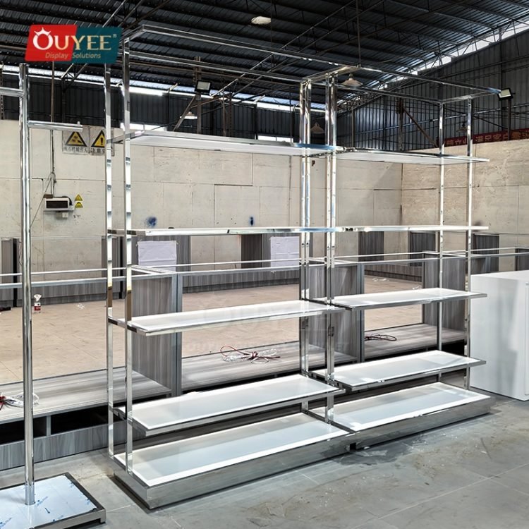 Modular Rack Display Chrome Modular Apparel Display Rack System | Custom Display Rack ...