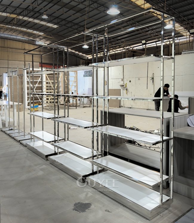 Chrome Modular Apparel Display Rack System 04