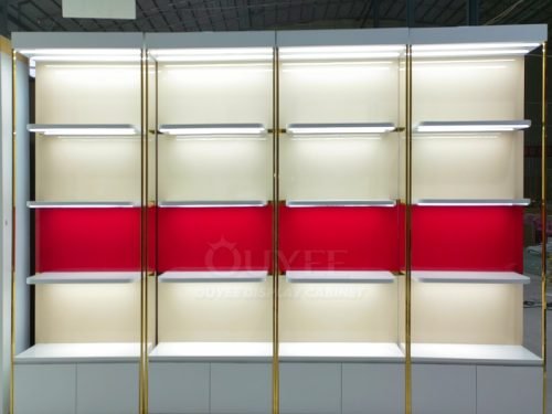 Cream and Gold Cosmetic Wall Display Rack 01