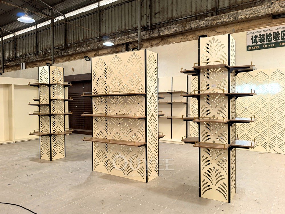 Decorative Cream Feature Wall Display Rack 01