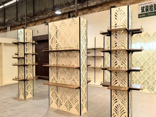 Decorative Cream Feature Wall Display Rack 01