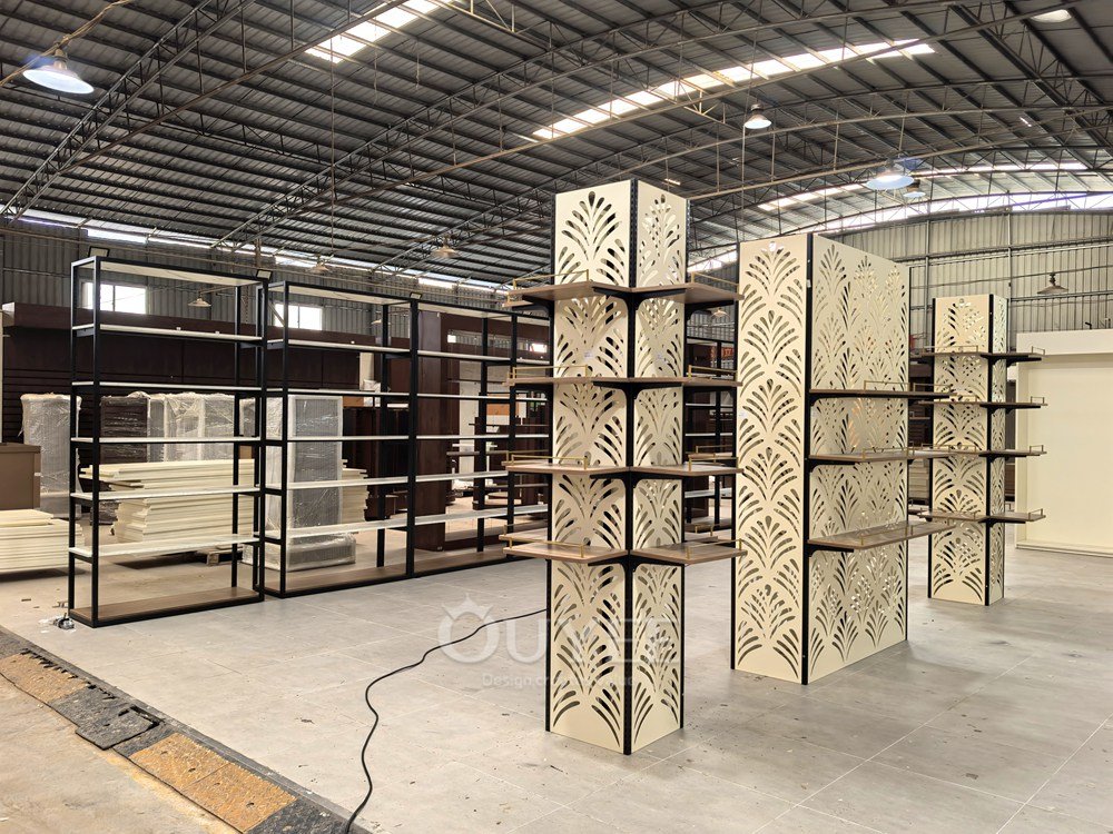 Decorative Cream Feature Wall Display Rack 02