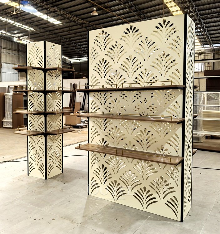 Decorative Cream Feature Wall Display Rack 03