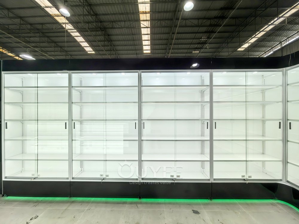 Glossy Black and White Retail Display Cabinet Store Layout 05