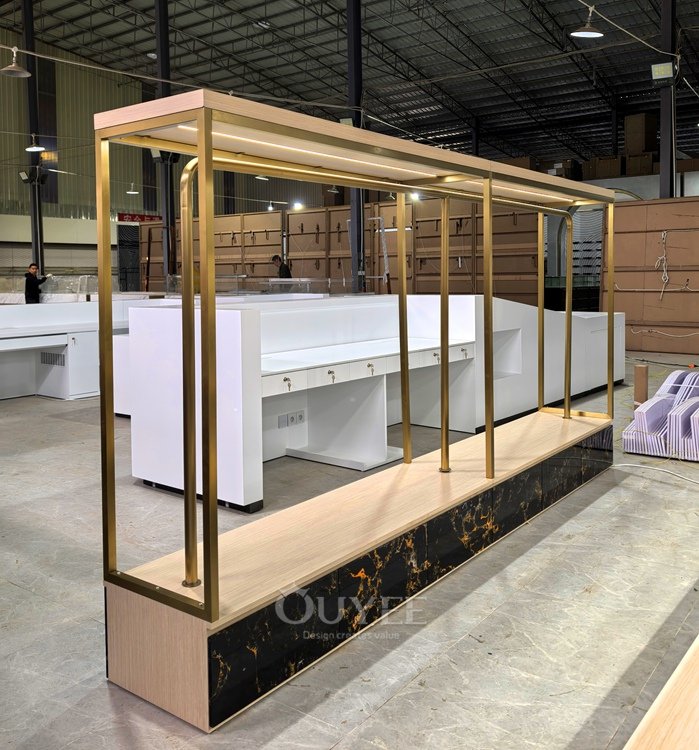 Gold Freestanding Tiered Display Rack 03