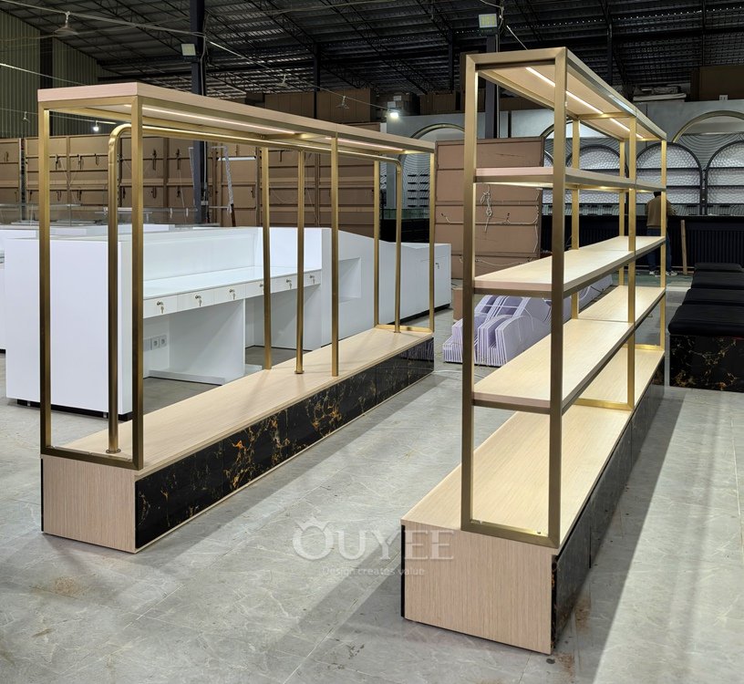 Gold Freestanding Tiered Display Rack 05