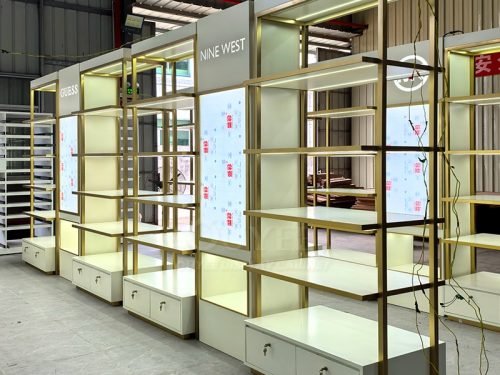 Gold Illuminated Brand Display Rack 01