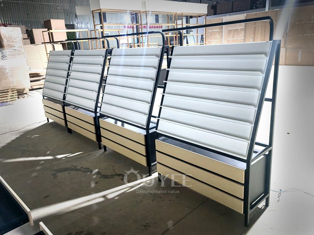 Gray Slanted Shelf Wall Display Stand 01